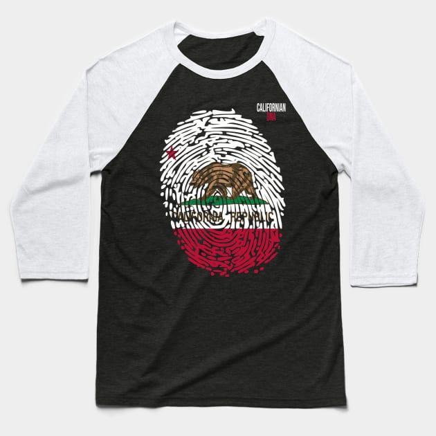 Californian DNA. Cool California Flag. California Republic Baseball T-Shirt by Jakavonis